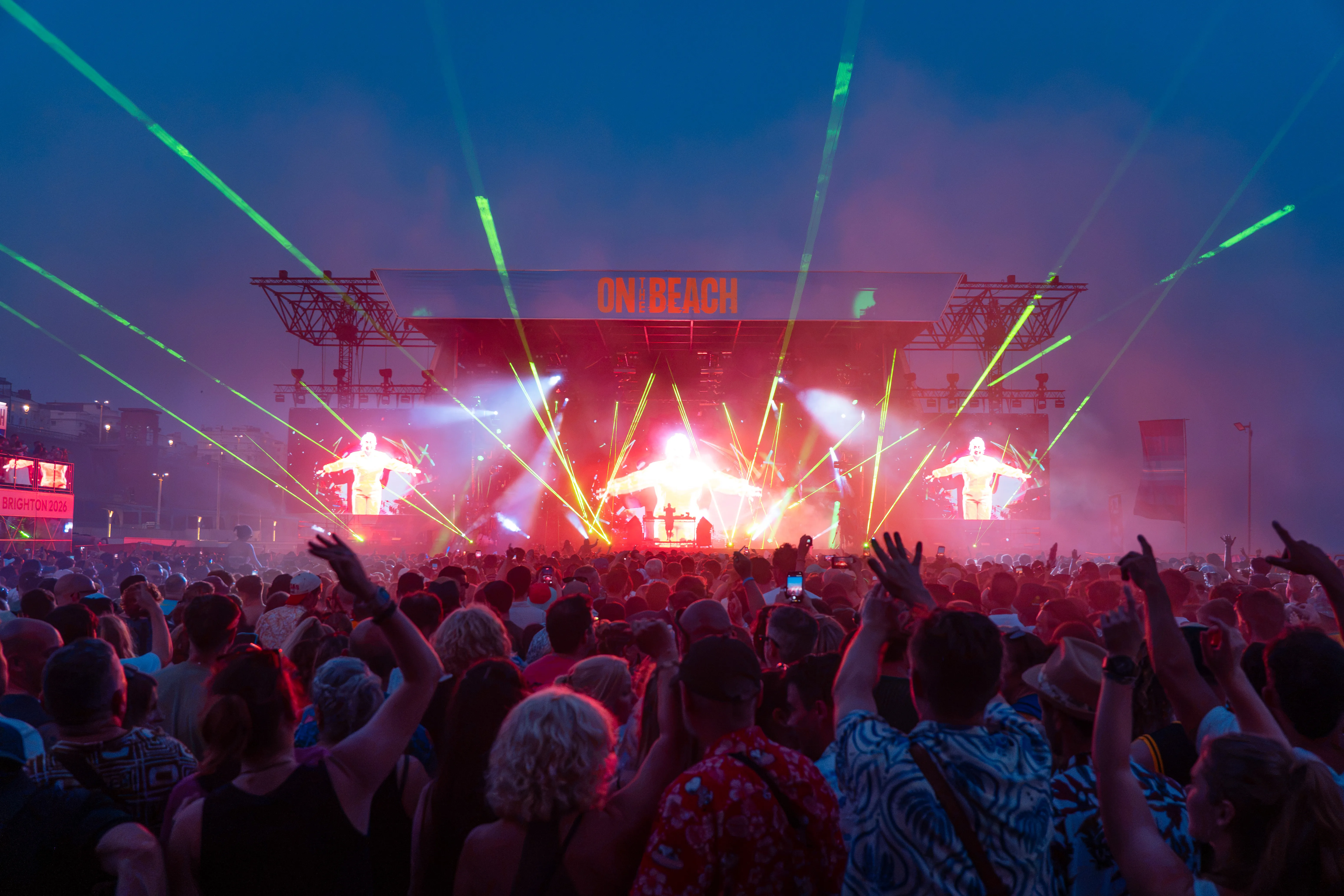 Fatboy Slim performing at Brighton on the Beach 2026